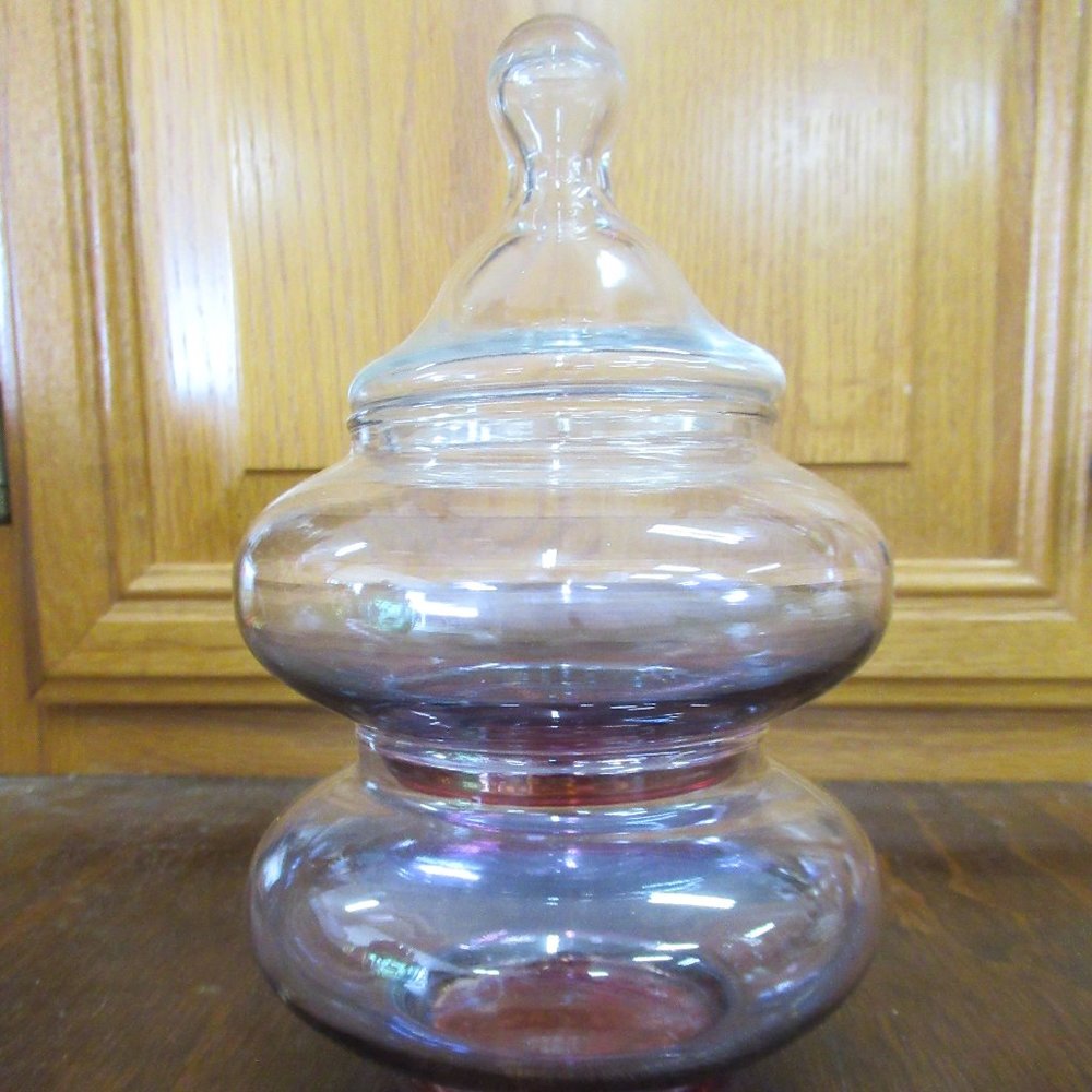 3pc Iridescent Glass Trinket Box Container